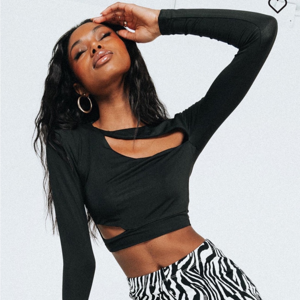 Princess Polly Jaxson Long Sleeve Top Black